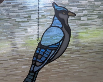 Stained Glass Blue Jay