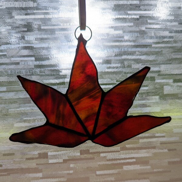 Stained Glass Leaf Etsy