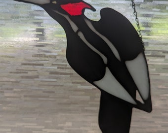 Stained Glass Ivory-billed Woodpecker