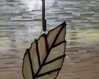 Stained Glass American Beech Leaf