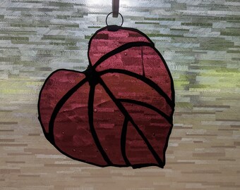 Stained Glass Red Bud Leaf