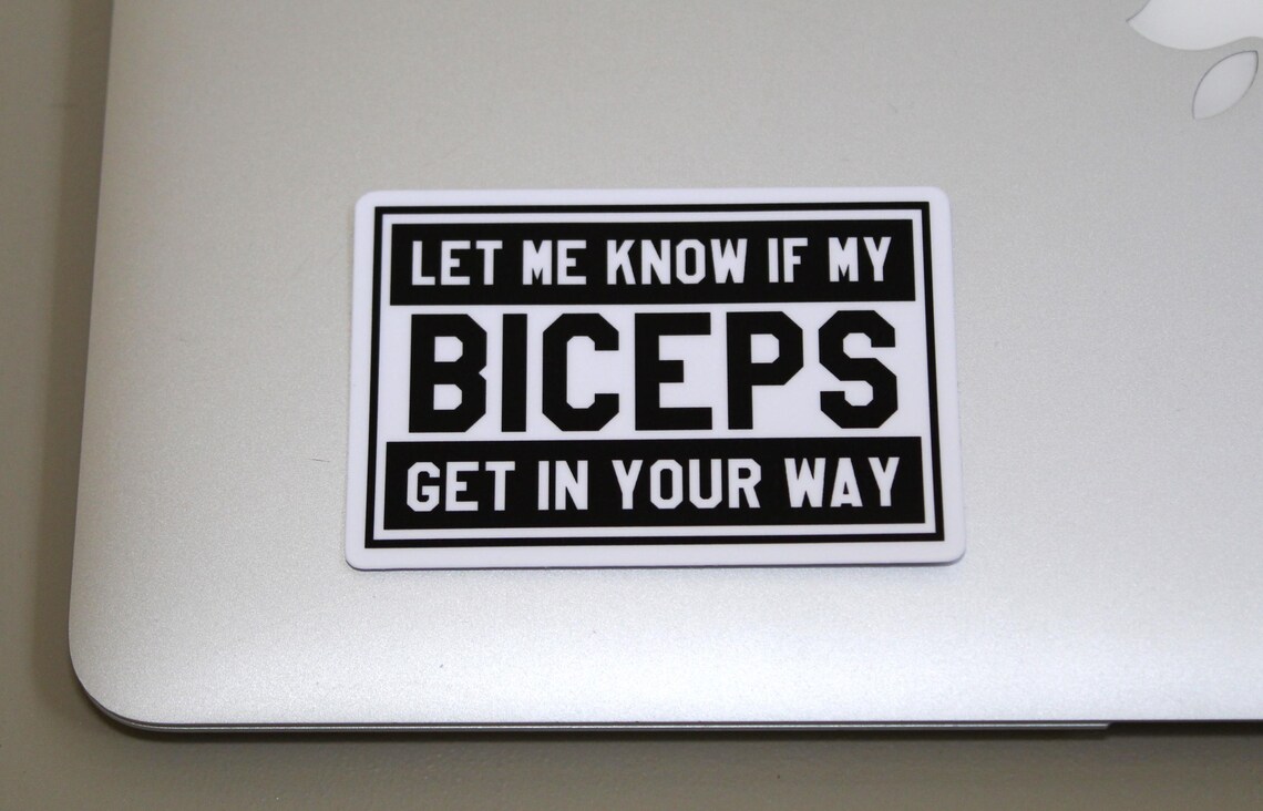 Funny Biceps Gym Sticker - Laminated Waterproof Vinyl - Etsy