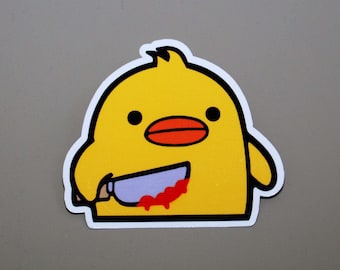 Duck Knife Sticker, Funny Vinyl Sticker, PREMIUM Quality, Laminated, Glossy Finish, Weatherproof, Waterproof, U.V Protection