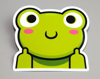 Funny Frog Sticker: Adult Humor, Laminated Vinyl