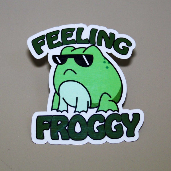 Feeling froggy sticker, funny character sticker, easy to remove no sticky mess