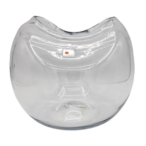 Blenko Art Glass Large Clear Pinched Globe Vase Rose Bowl Fish Bowl 1982-1999