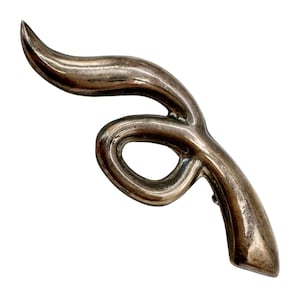 Taxco Sterling Silver Brooch Pendant | Large Dramatic Modernist Biomorphic Scroll Loop Design | Marked Mexico TP-72 925