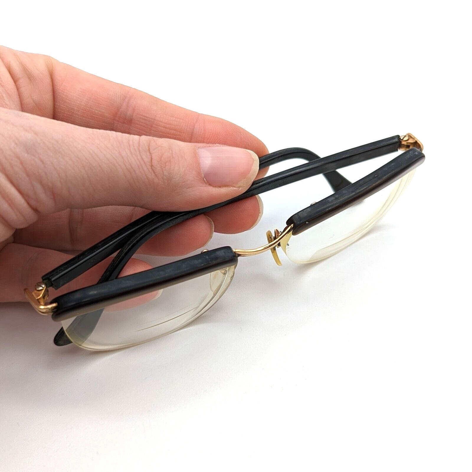 Amor Gold Filled Half Frame Glasses Vintage 1960s Made in  display picture 1