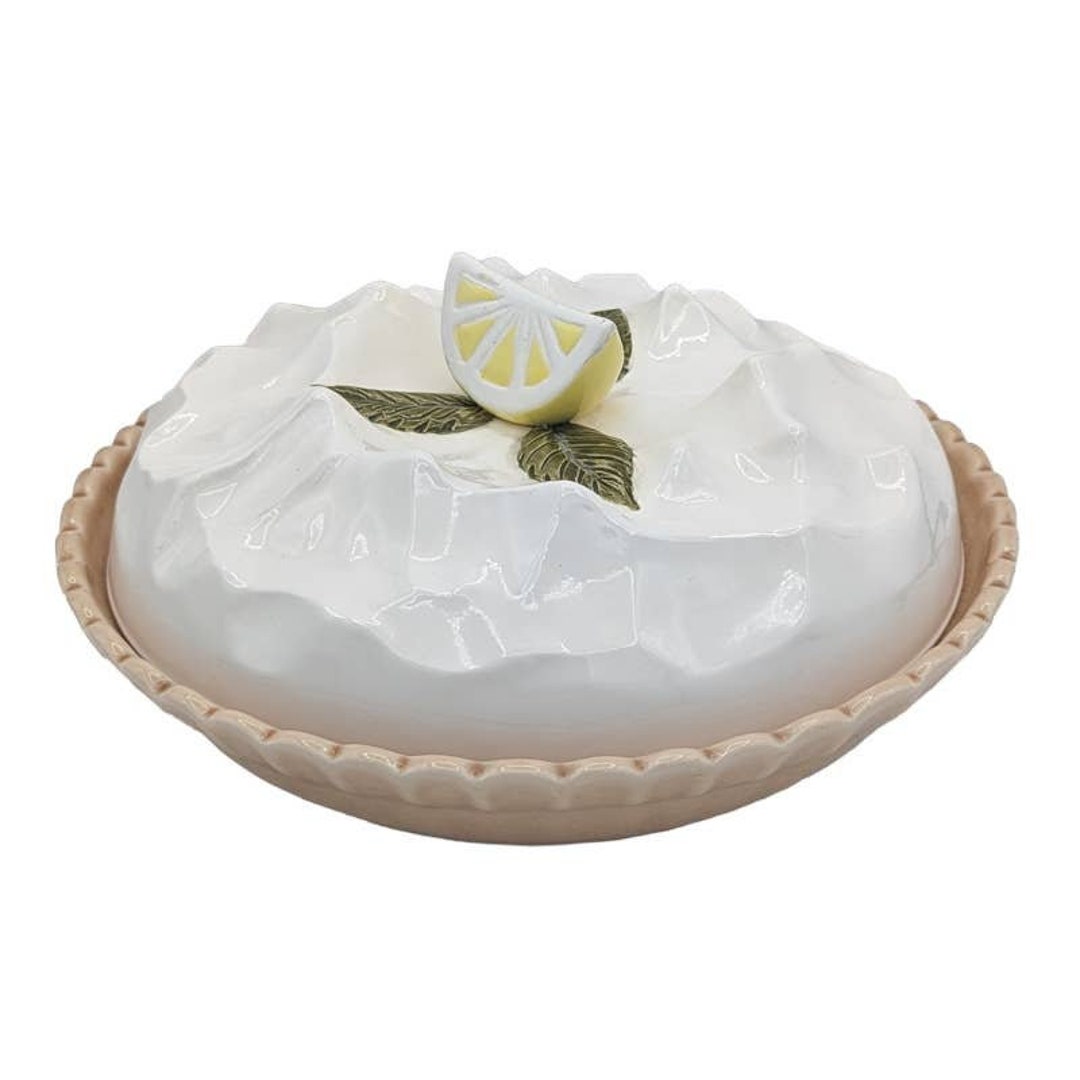 Vintage Ceramic Lemon Meringue Covered Pie Dish Made in Japan Etsy
