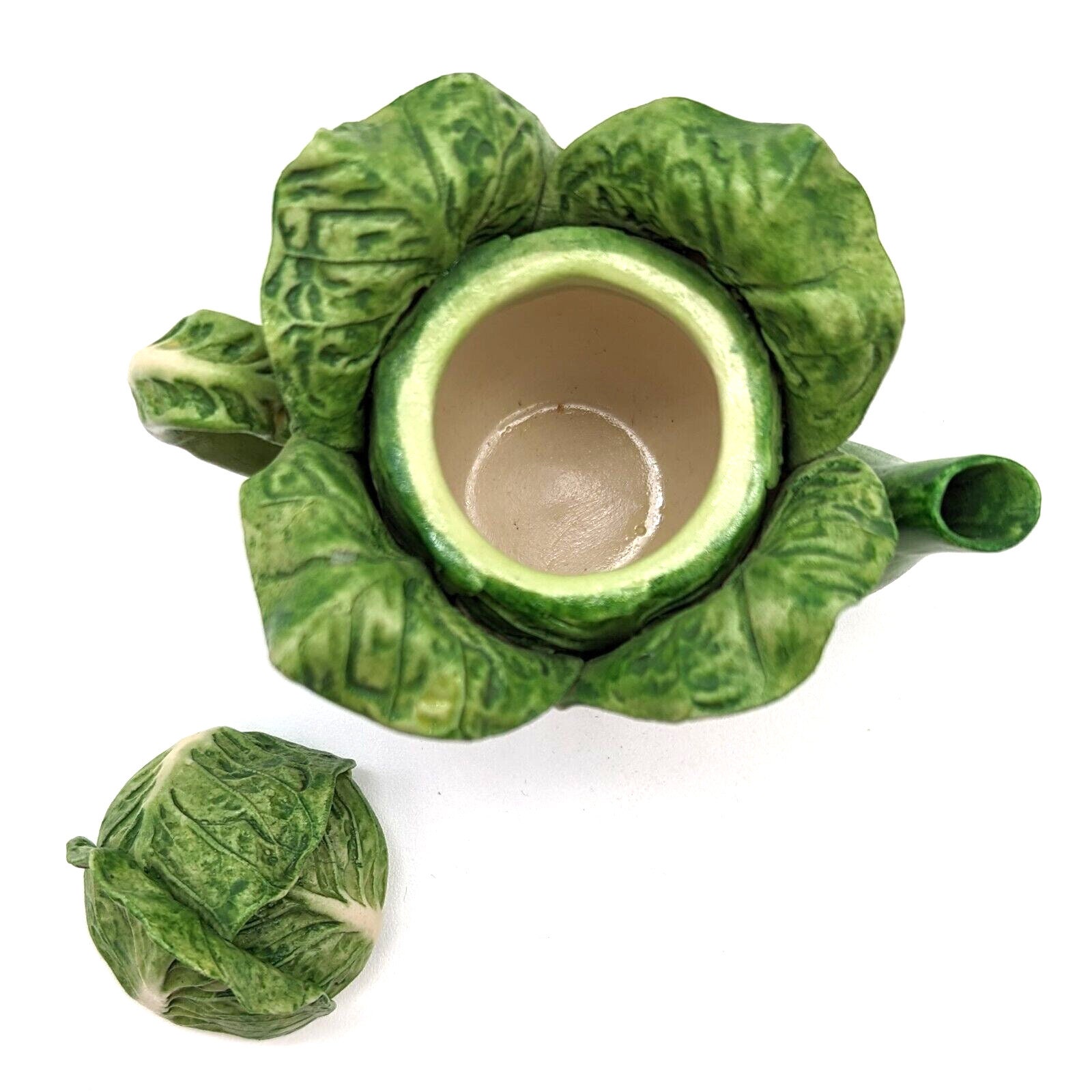 Khien Miniature Ceramic Romaine Lettuce Teapot Made in Thailand Vintage