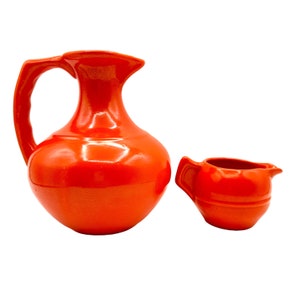 Gladding McBean Franciscan El Patio Orange Pitcher and Creamer California Pottery Catalina Vintage