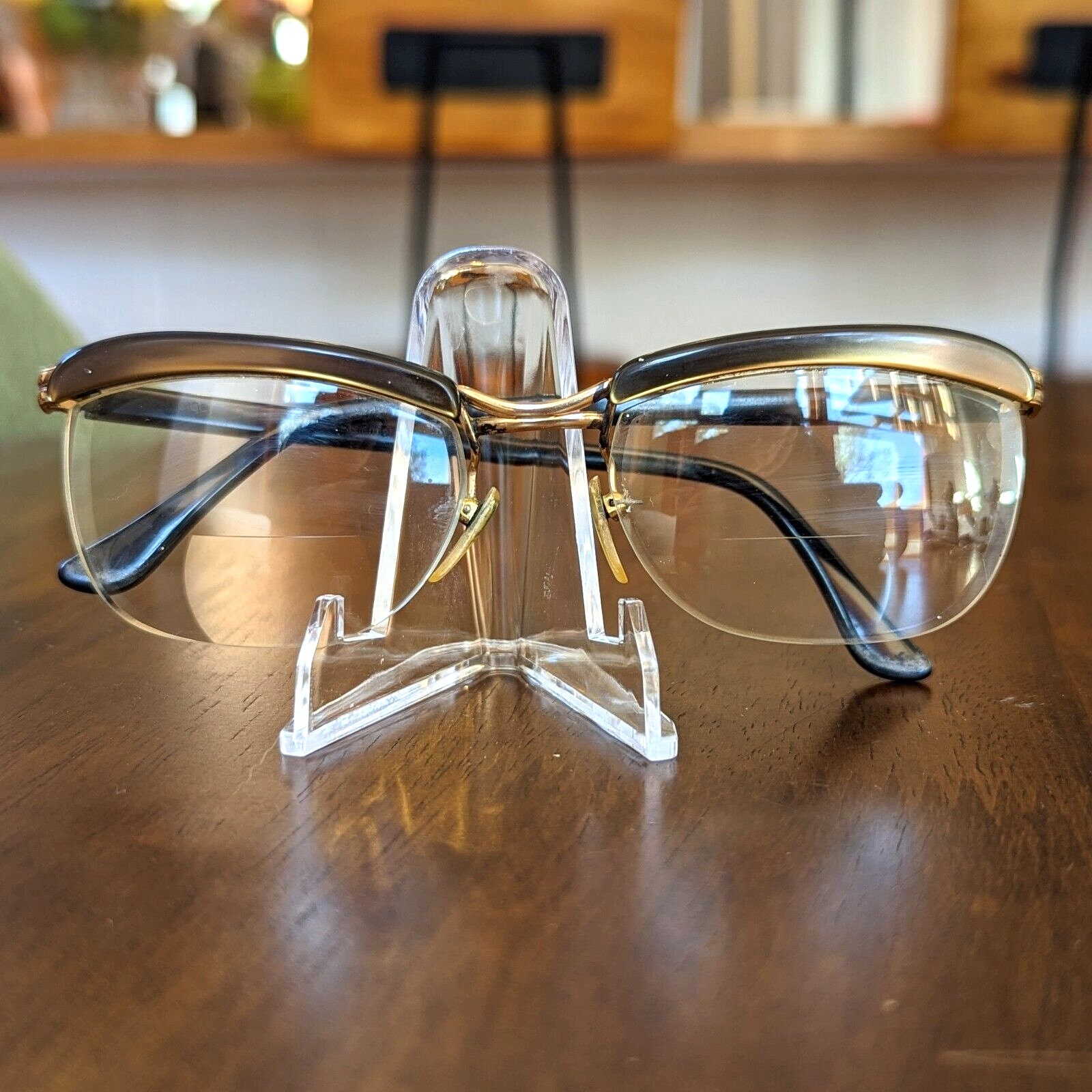 Amor Gold Filled Half Frame Glasses Vintage 1960s Made in  display picture 3