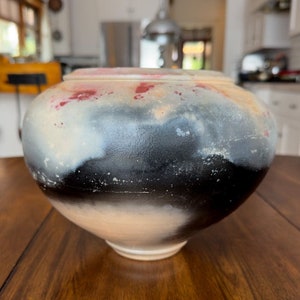 Large Raku Vase Studio Art Pottery Matte Glaze Signed MLT 1992 Grays ...