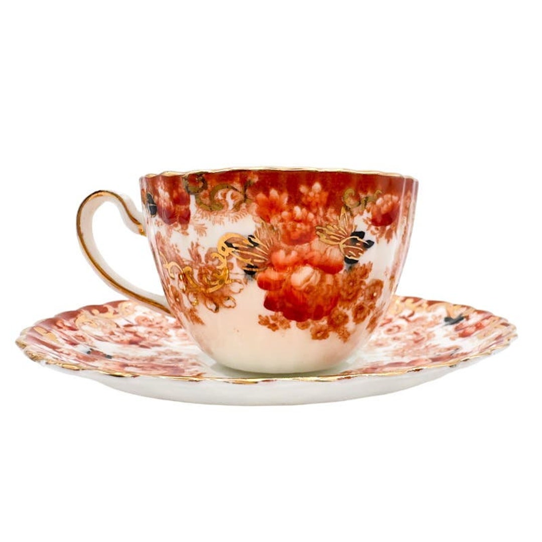 Radford's Fenton Victorian Rust Cup and Saucer Bone China Red and White ...