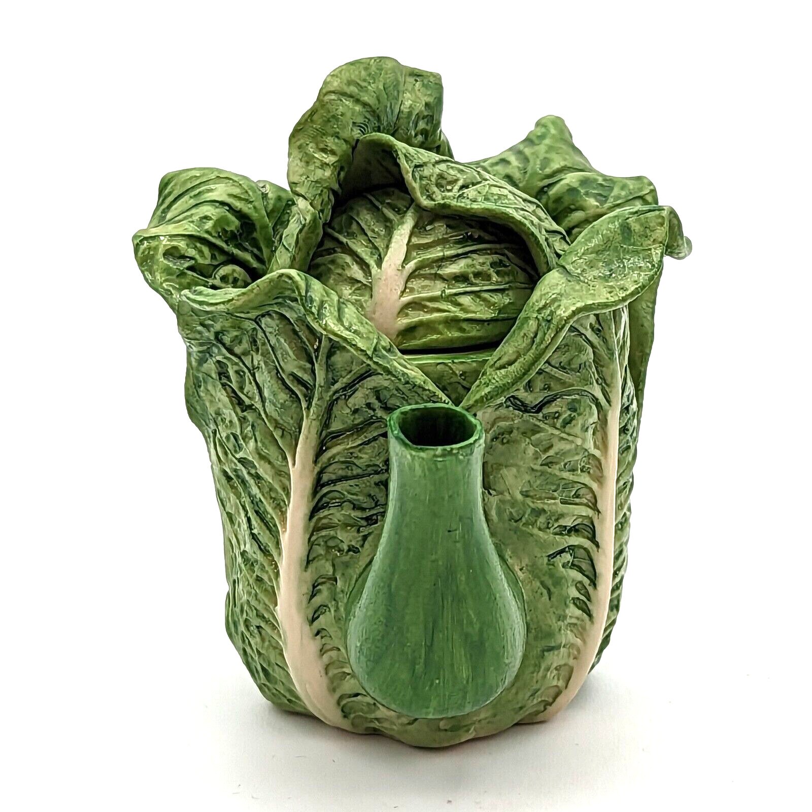 Khien Miniature Ceramic Romaine Lettuce Teapot Made in Thailand Vintage