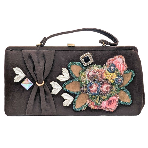 Caron of Houston Vintage Beaded Floral Purse