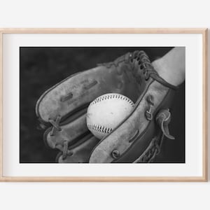 Baseball Print, Black and White, Wall Art Poster,  Black and White Photography, Printable wall art, Digital download