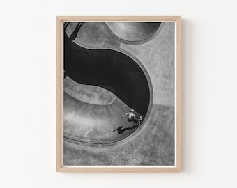 Skater Print, Schwarz Weiß Skater Wandkunst, druckbare Wandkunst, digitaler Download