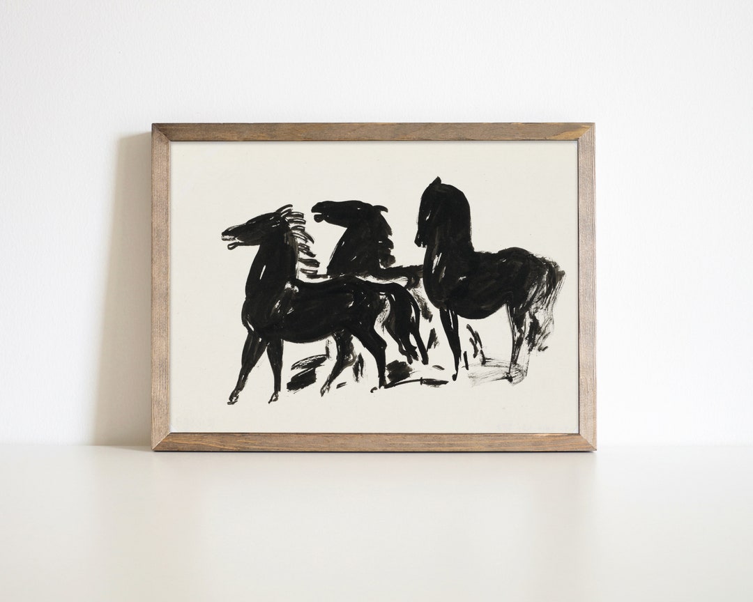 Vintage Horse Wall Art, Antique Horse Etching, Vintage Horse Print, Digital Download Etsy