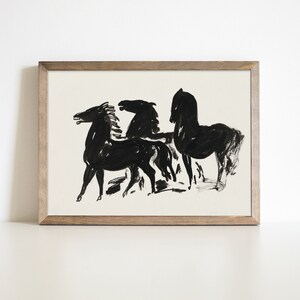 Vintage Horse Wall Art, Antique Horse Etching, Vintage Horse Print, Digital Download