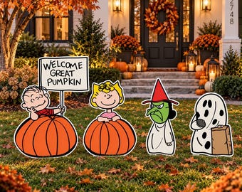 Welcome  great  big pumpkin yard art
