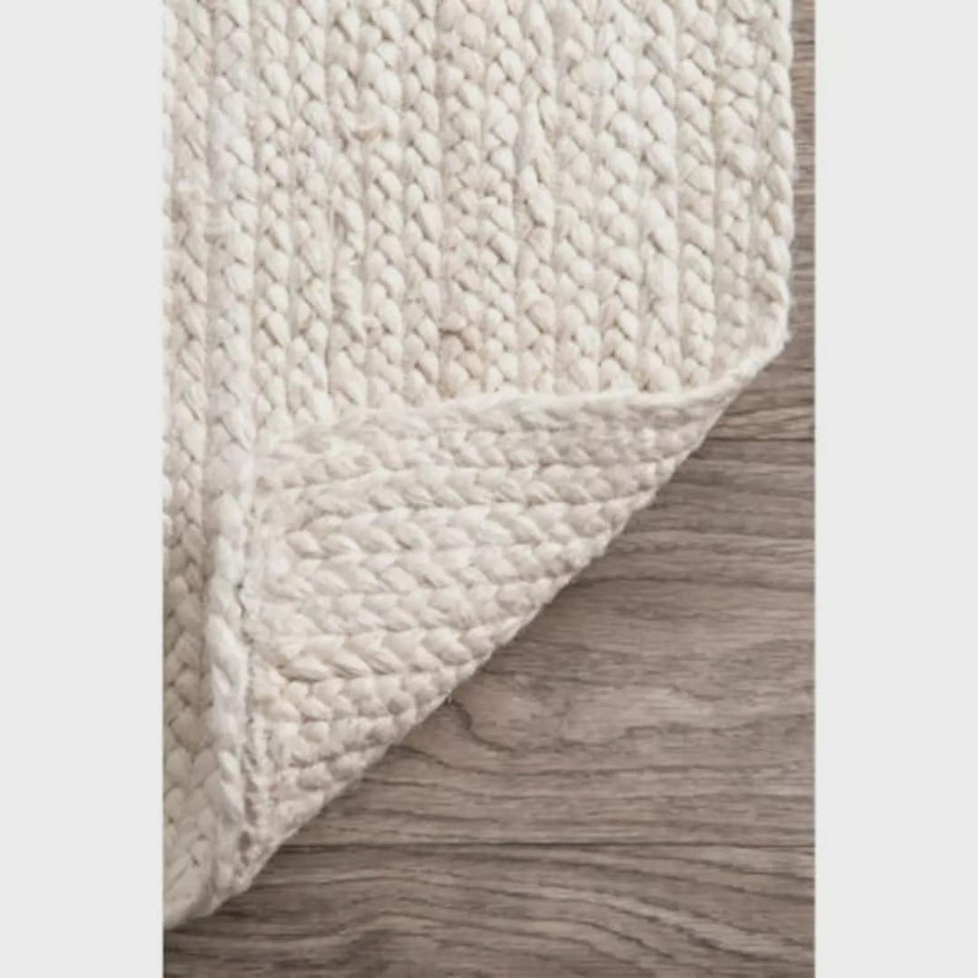 Boo Outline Rug Natural White Boo Home Decor Carpet Rug, Handwoven Natural Jute Rug ...