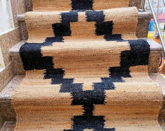 Natural jute runner rug custom size jute rug living room rug bedroom jute rug Home Decor Jute Runner Rug, Stair Jute Rug, Handmade Jute rug