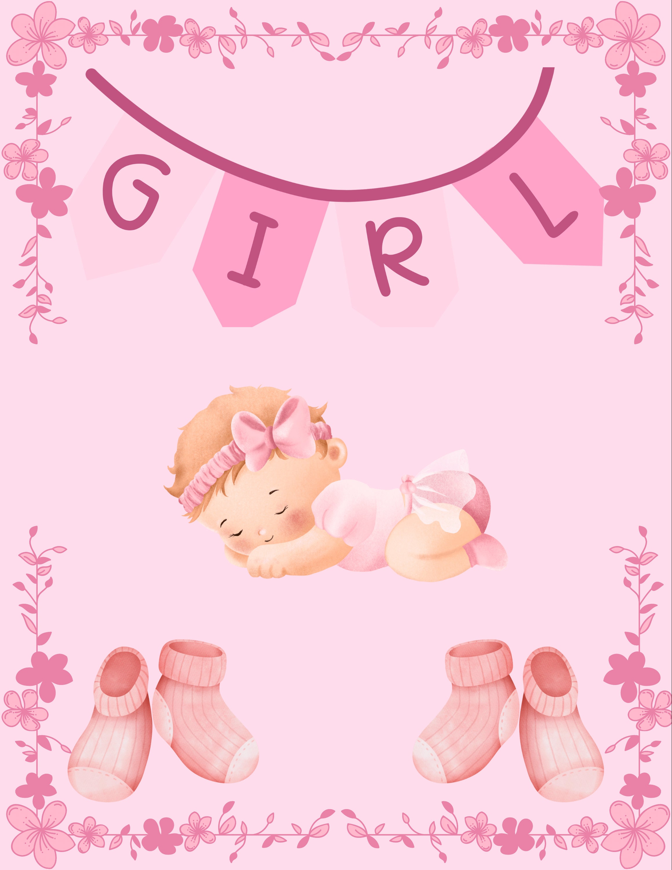 Its a Girl Sign PNGJPG - Etsy