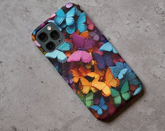 3D Colorful Butterfly Tough Case, Trendy Butterfly Phone Case, iPhone 15 14 13 12 11 ,Google Pixel 5 6 7,Samsung Galaxy S10 S20 S21 S22 S23
