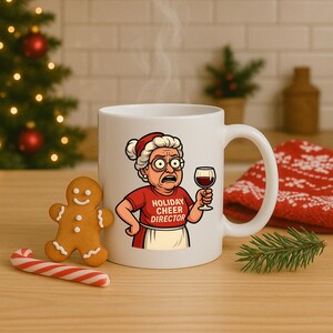 Funny Christmas Coffee Mug: Cheer Director Gift, 11oz Ceramic cup