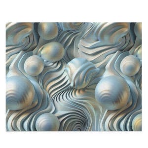 Iridescent Abstract Geometric Jigsaw Puzzle, Modern Art Home Activity