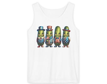 Patriotic Pickles Tank Top, USA Themed Independence Day Shirt