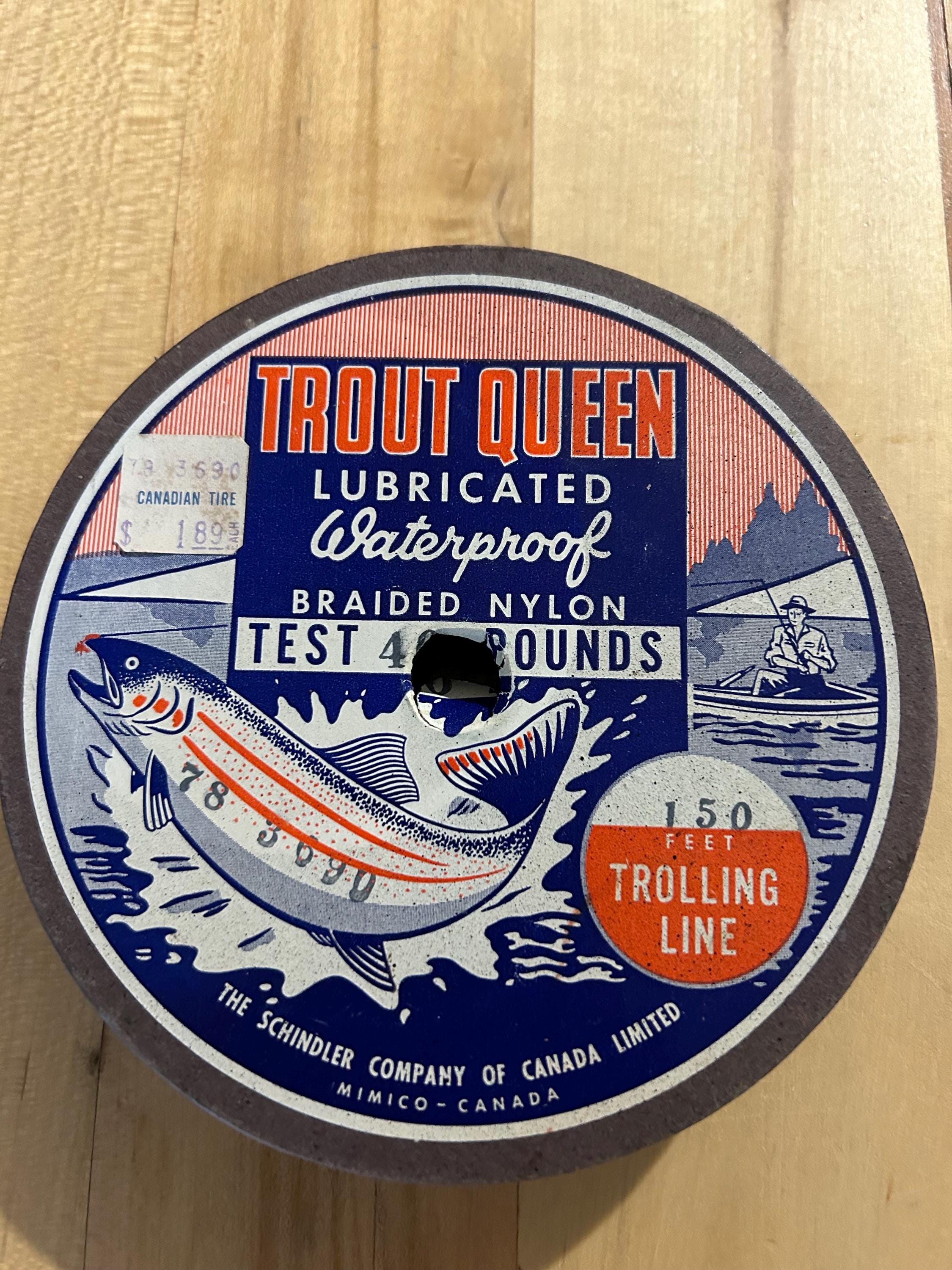 braided fishing line canadian tire PowerPro 65lb x 3000YD Trout Queen Vintage Fishing Line