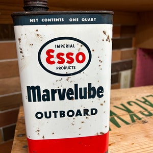 Vintage Esso Outboard Motor Oil quart