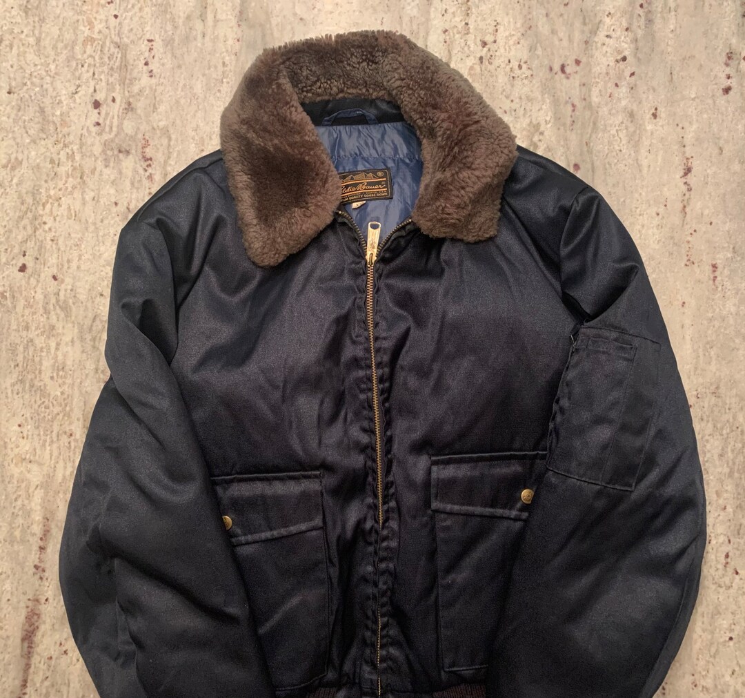 Vintage Eddie Bauer Goose Down Bomber Jacket, XL - Etsy