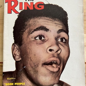 Vintage “The Ring” boxing magazine Cassius Clay cover