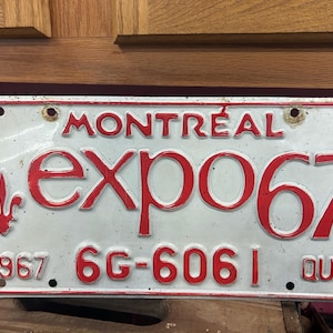 Vintage Montreal Expo 1967 license plate