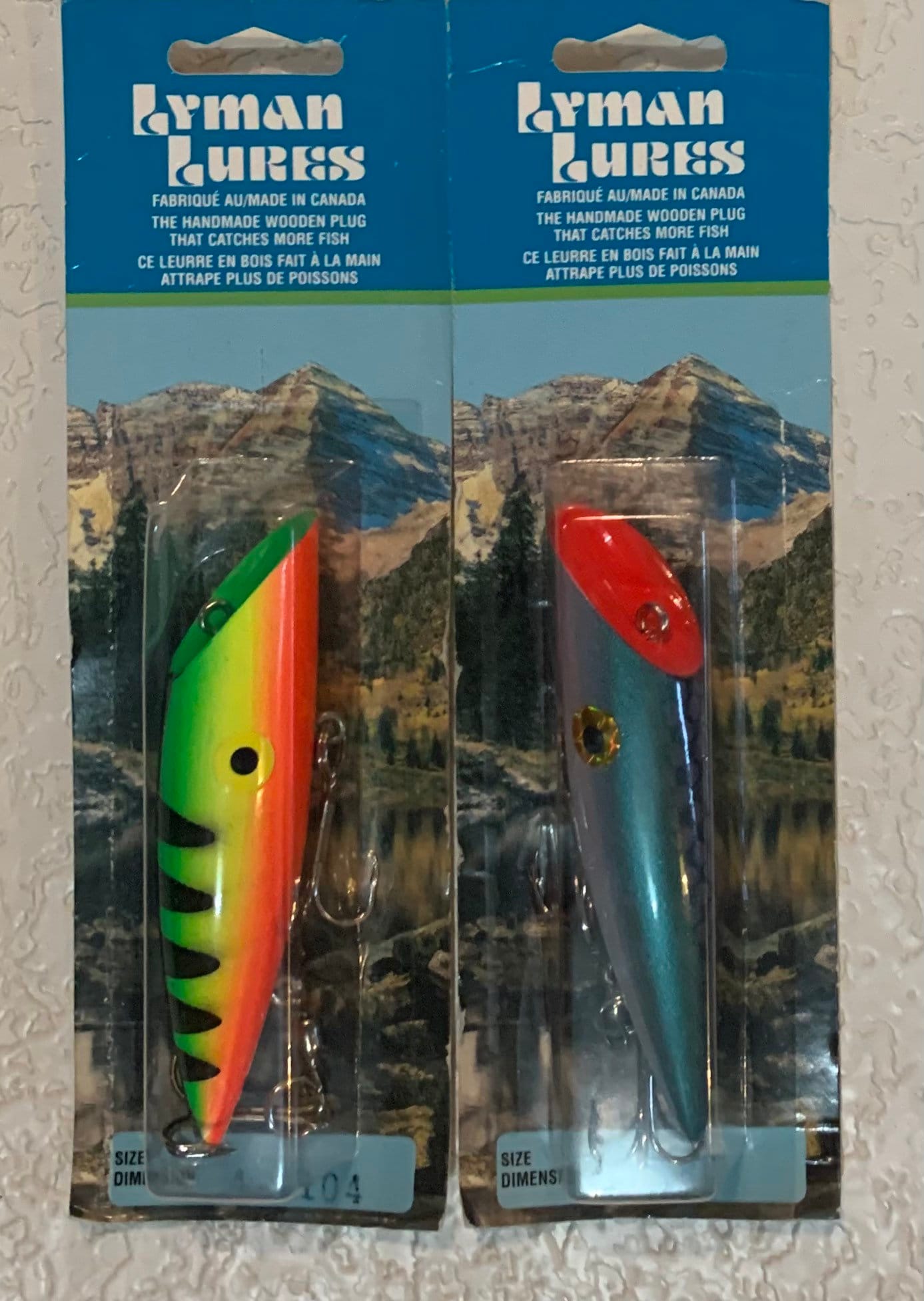 2 Vintage Lyman Lures. New Old Stock. Made in Kelowna, BC 