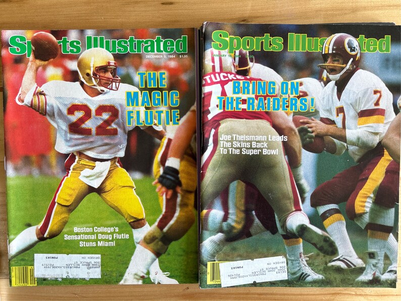 1984 Set of 4 Football Covers Sports Illustrated Magazine. Etsy