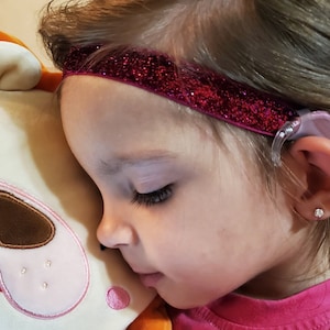 Glitter Hearing Aid Headband: Adjustable Cochlear Implant Band