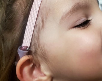 Light Pink Non-slip grip  3/4 inch width adjustable  Hearing aid headband or cochlear material twist sleeves Headband .