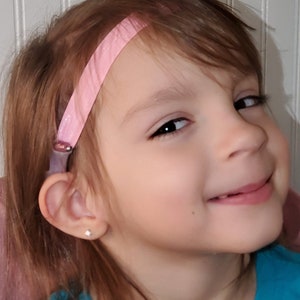 Pink Hearing Aid Headband: Non-Slip Cochlear Implant Band
