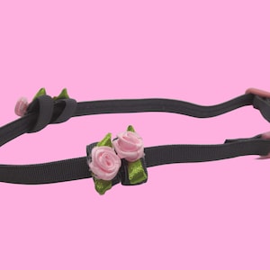 Adjustable Grey Headband - Cochlear Implant Friendly, loop sleeves plain or with flowers