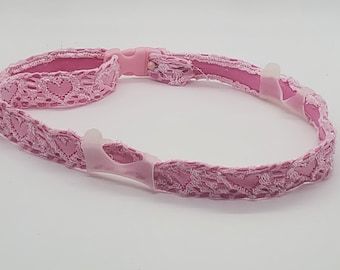 Elegant soft non-slip  pink color Hearing Aid Headband and cochlear hearing aid headband  both devices here