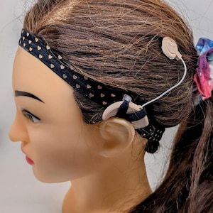 Hearing Aid Headband, Adjustable Non-Slip Cochlear Support with Silicone or Material Sleeves