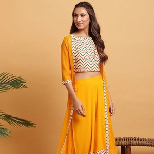 Palazzo With Jacket and Crop Top Etsy