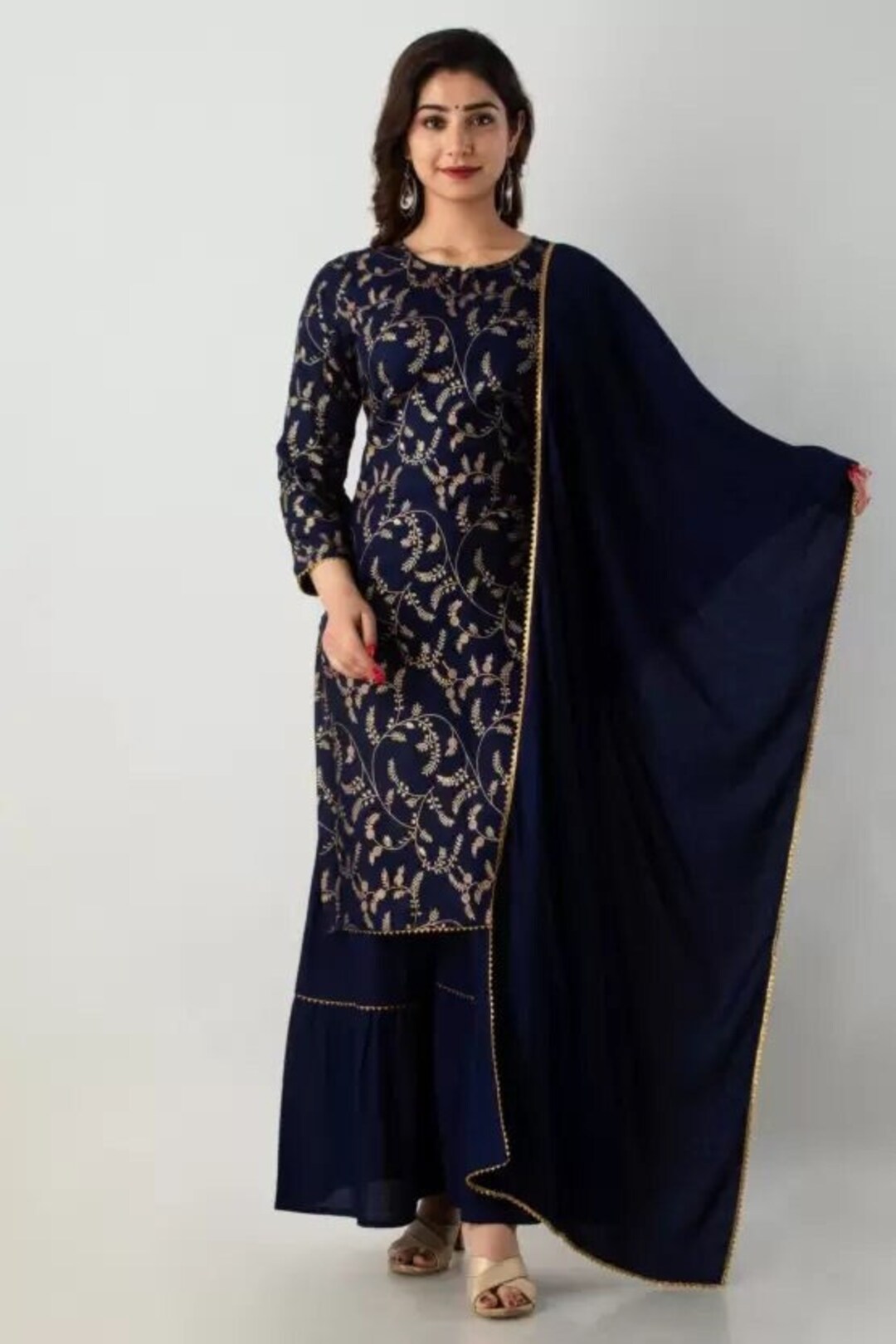 Printed Kurta Sharara Set with Dupatta main image 1
