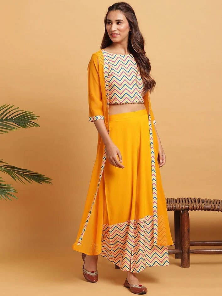 Crop top shop and palazzo ethnic