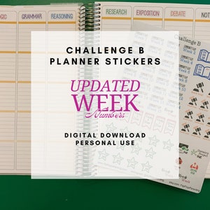 Classical Conversation Challenge B Planner Stickers