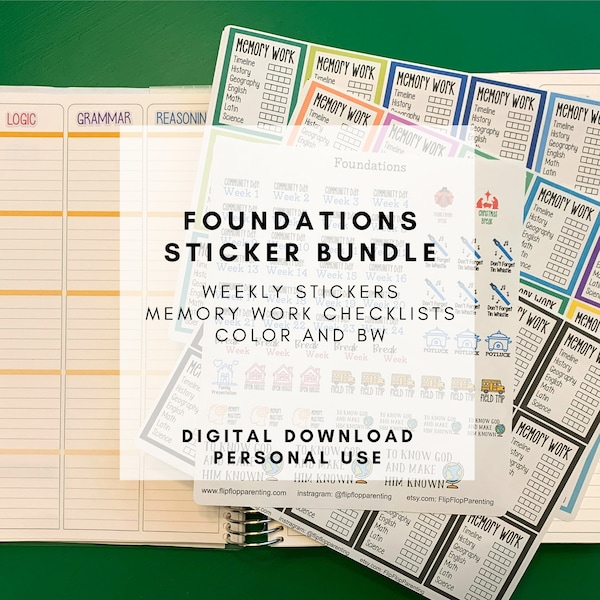 Classical Conversations Foundations Planner Sticker Bundle